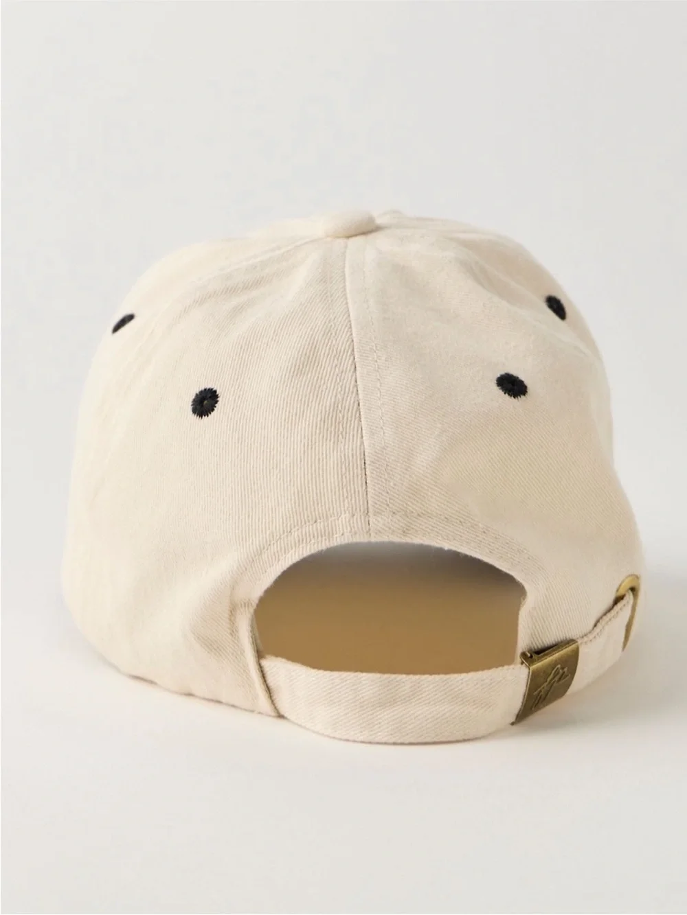 Free People Two-Tone Embroidered Floral Baseball Cap - Cream & navy and black